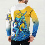 Personalised Australian Oztag Kangaroo Mascot Button Sweatshirt Try Tag Triumph Australia Abstract Geometric