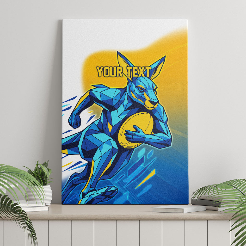 Personalised Australian Oztag Kangaroo Mascot Canvas Wall Art Try Tag Triumph Australia Abstract Geometric