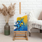 Personalised Australian Oztag Kangaroo Mascot Canvas Wall Art Try Tag Triumph Australia Abstract Geometric