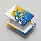 Personalised Australian Oztag Kangaroo Mascot Canvas Wall Art Try Tag Triumph Australia Abstract Geometric