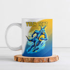 Personalised Australian Oztag Kangaroo Mascot Ceramic Mug Try Tag Triumph Australia Abstract Geometric