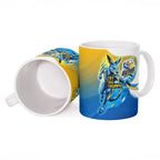 Personalised Australian Oztag Kangaroo Mascot Ceramic Mug Try Tag Triumph Australia Abstract Geometric