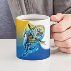 Personalised Australian Oztag Kangaroo Mascot Ceramic Mug Try Tag Triumph Australia Abstract Geometric