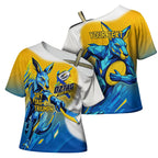 Personalised Australian Oztag Kangaroo Mascot Cross Shoulder Shirt Try Tag Triumph Australia Abstract Geometric