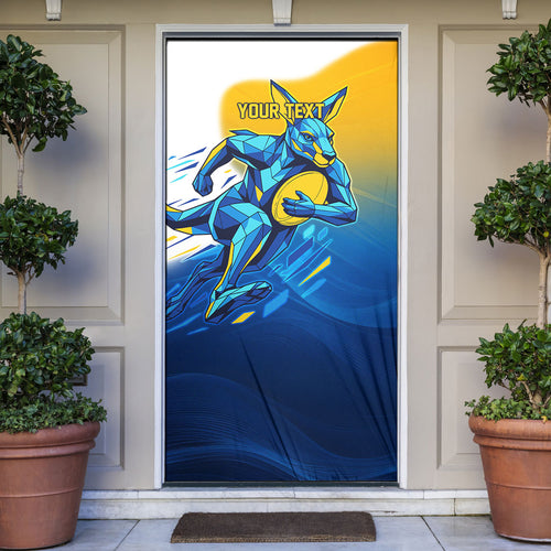 Personalised Australian Oztag Kangaroo Mascot Door Cover Try Tag Triumph Australia Abstract Geometric