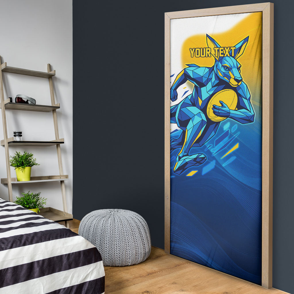 Personalised Australian Oztag Kangaroo Mascot Door Cover Try Tag Triumph Australia Abstract Geometric