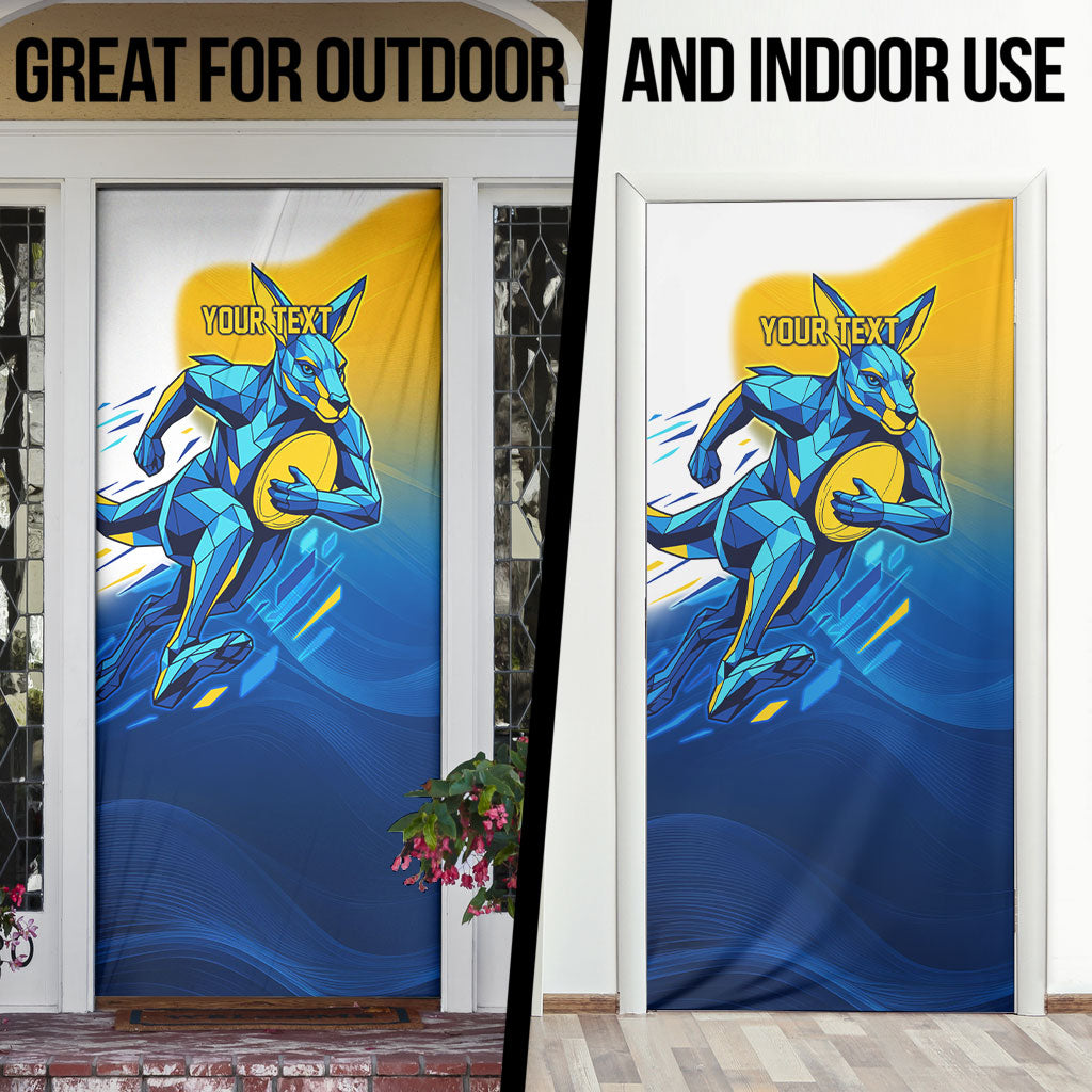Personalised Australian Oztag Kangaroo Mascot Door Cover Try Tag Triumph Australia Abstract Geometric