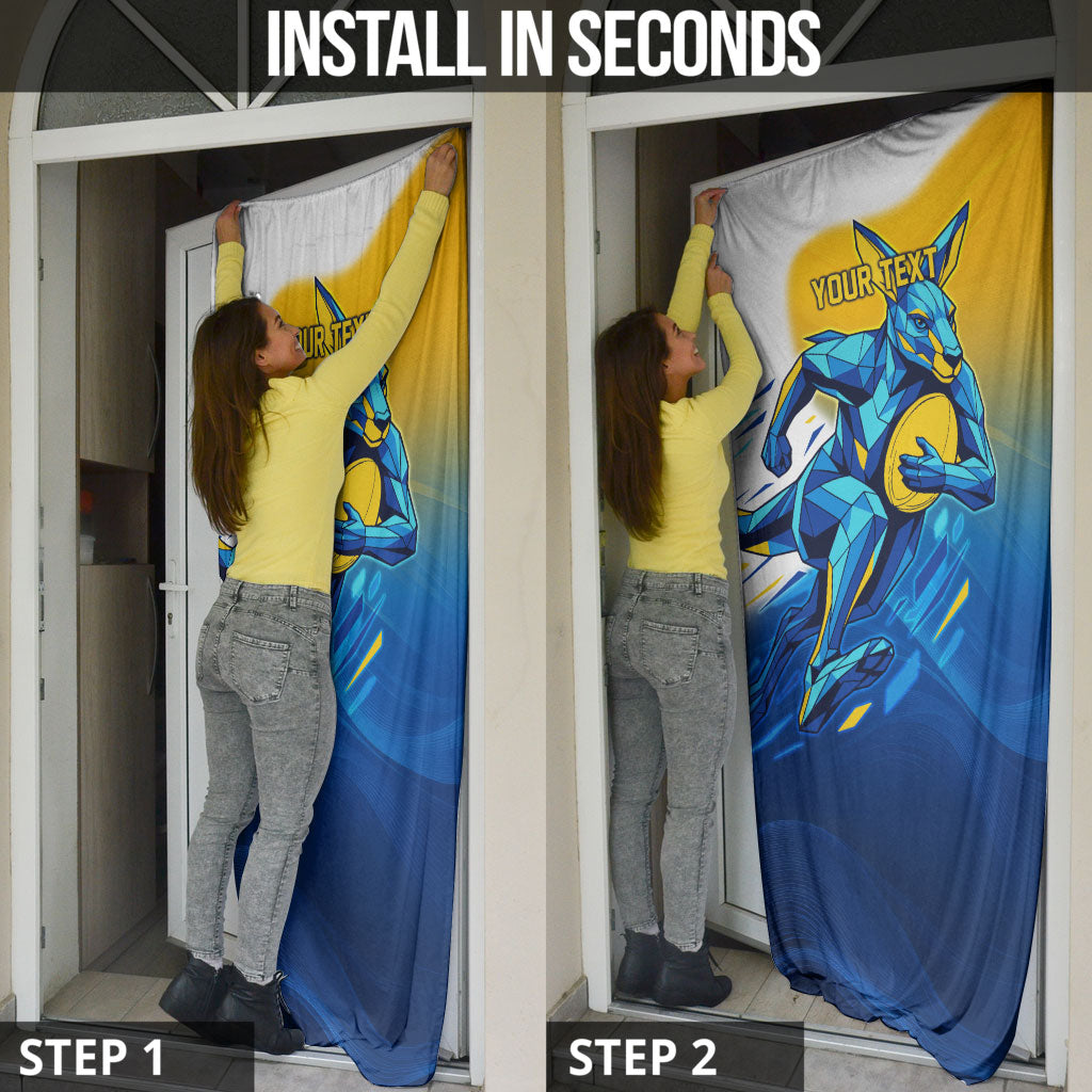Personalised Australian Oztag Kangaroo Mascot Door Cover Try Tag Triumph Australia Abstract Geometric