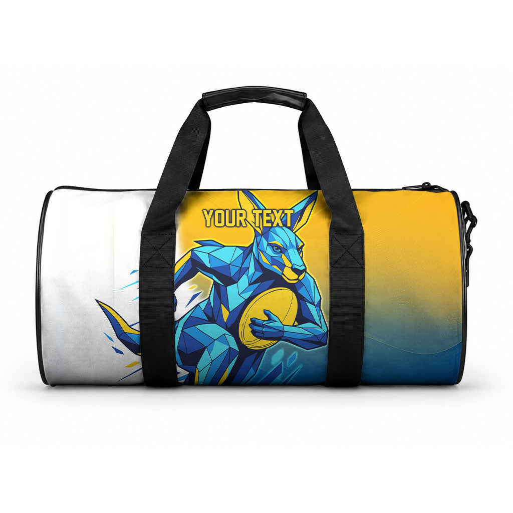 Personalised Australian Oztag Kangaroo Mascot Duffle Bag Try Tag Triumph Australia Abstract Geometric