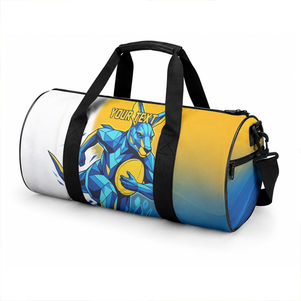 Personalised Australian Oztag Kangaroo Mascot Duffle Bag Try Tag Triumph Australia Abstract Geometric