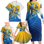 Personalised Australian Oztag Kangaroo Mascot Family Matching Long Sleeve Bodycon Dress and Hawaiian Shirt Try Tag Triumph Australia Abstract Geometric