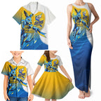 Personalised Australian Oztag Kangaroo Mascot Family Matching Tank Maxi Dress and Hawaiian Shirt Try Tag Triumph Australia Abstract Geometric