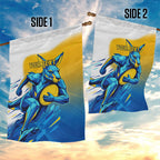 Personalised Australian Oztag Kangaroo Mascot Garden Flag Try Tag Triumph Australia Abstract Geometric