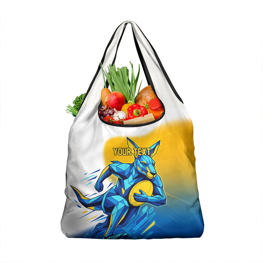 Personalised Australian Oztag Kangaroo Mascot Grocery Bag Try Tag Triumph Australia Abstract Geometric