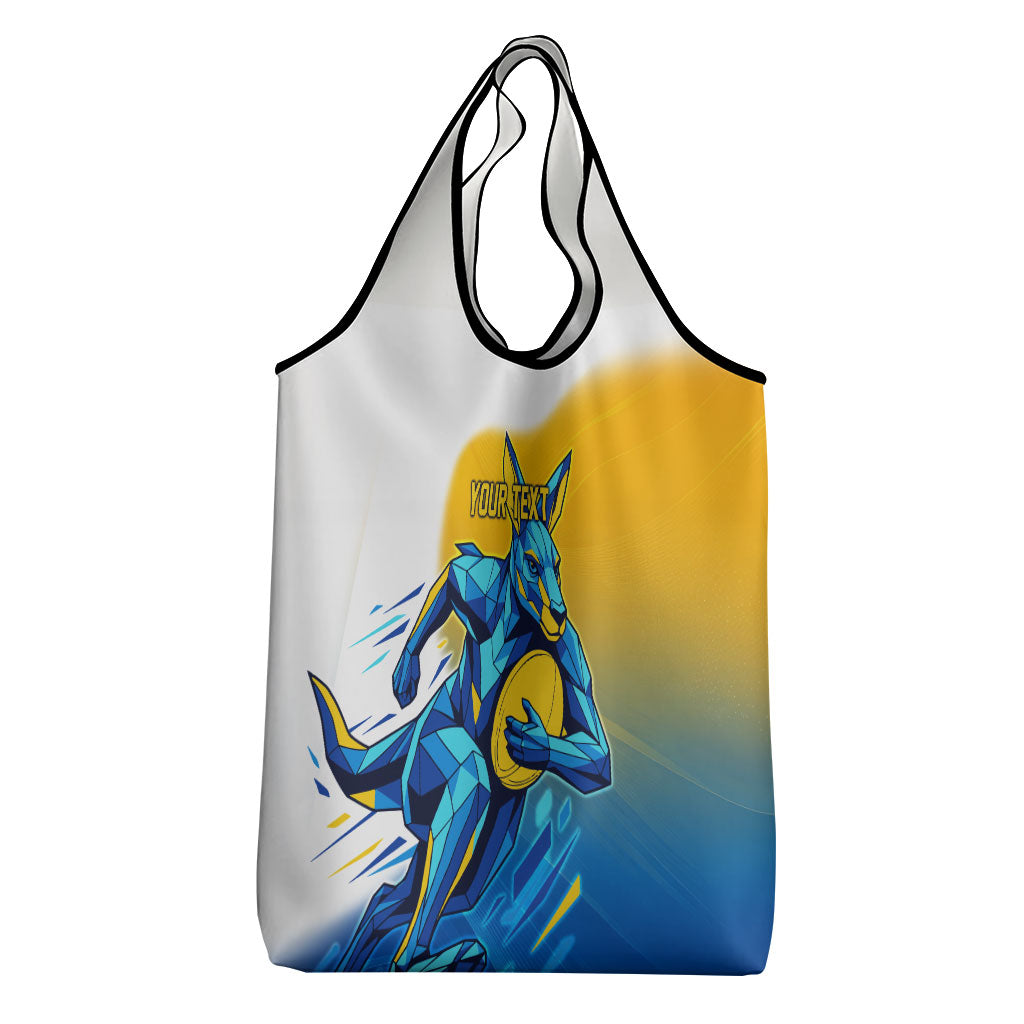 Personalised Australian Oztag Kangaroo Mascot Grocery Bag Try Tag Triumph Australia Abstract Geometric