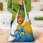 Personalised Australian Oztag Kangaroo Mascot Grocery Bag Try Tag Triumph Australia Abstract Geometric