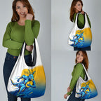 Personalised Australian Oztag Kangaroo Mascot Grocery Bag Try Tag Triumph Australia Abstract Geometric