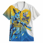 Personalised Australian Oztag Kangaroo Mascot Hawaiian Shirt Try Tag Triumph Australia Abstract Geometric