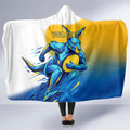 Personalised Australian Oztag Kangaroo Mascot Hooded Blanket Try Tag Triumph Australia Abstract Geometric