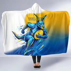 Personalised Australian Oztag Kangaroo Mascot Hooded Blanket Try Tag Triumph Australia Abstract Geometric