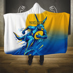 Personalised Australian Oztag Kangaroo Mascot Hooded Blanket Try Tag Triumph Australia Abstract Geometric