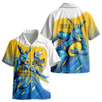 Personalised Australian Oztag Kangaroo Mascot Kid Hawaiian Shirt Try Tag Triumph Australia Abstract Geometric