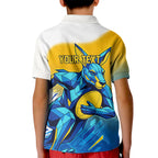Personalised Australian Oztag Kangaroo Mascot Kid Polo Shirt Try Tag Triumph Australia Abstract Geometric