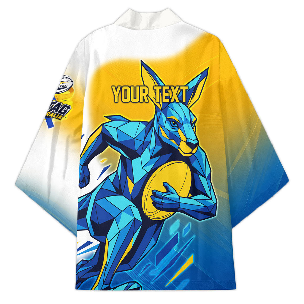 Personalised Australian Oztag Kangaroo Mascot Kimono Try Tag Triumph Australia Abstract Geometric