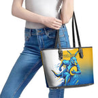 Personalised Australian Oztag Kangaroo Mascot Leather Tote Bag Try Tag Triumph Australia Abstract Geometric
