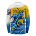 Personalised Australian Oztag Kangaroo Mascot Long Sleeve Shirt Try Tag Triumph Australia Abstract Geometric