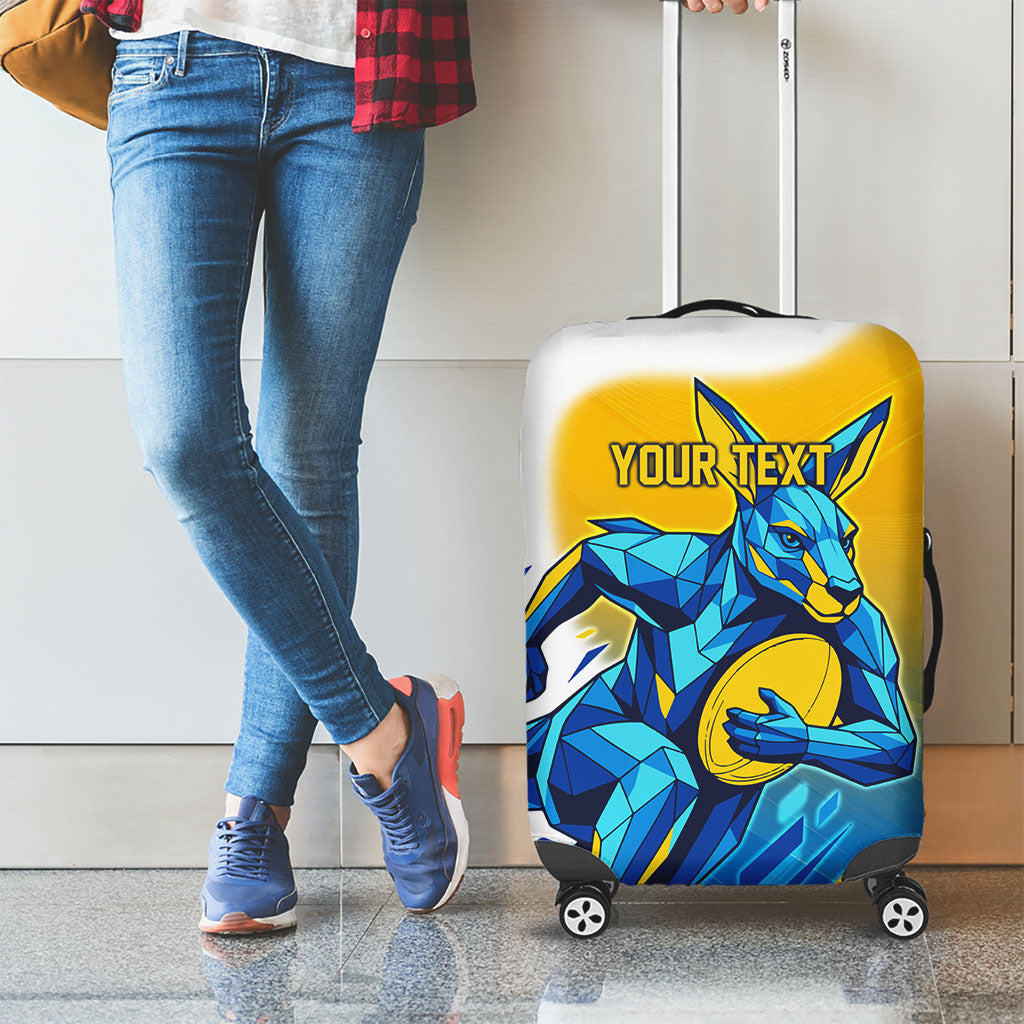 Personalised Australian Oztag Kangaroo Mascot Luggage Cover Try Tag Triumph Australia Abstract Geometric
