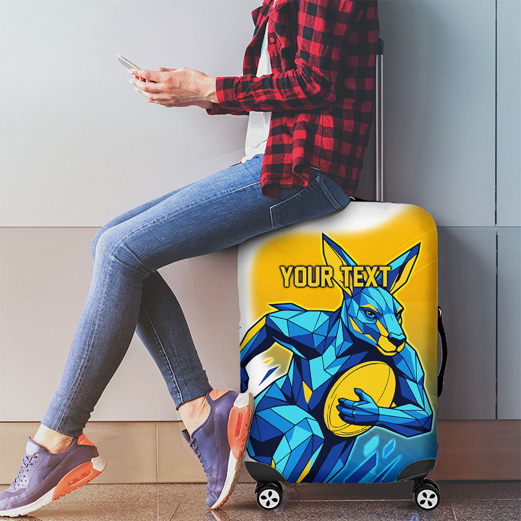 Personalised Australian Oztag Kangaroo Mascot Luggage Cover Try Tag Triumph Australia Abstract Geometric