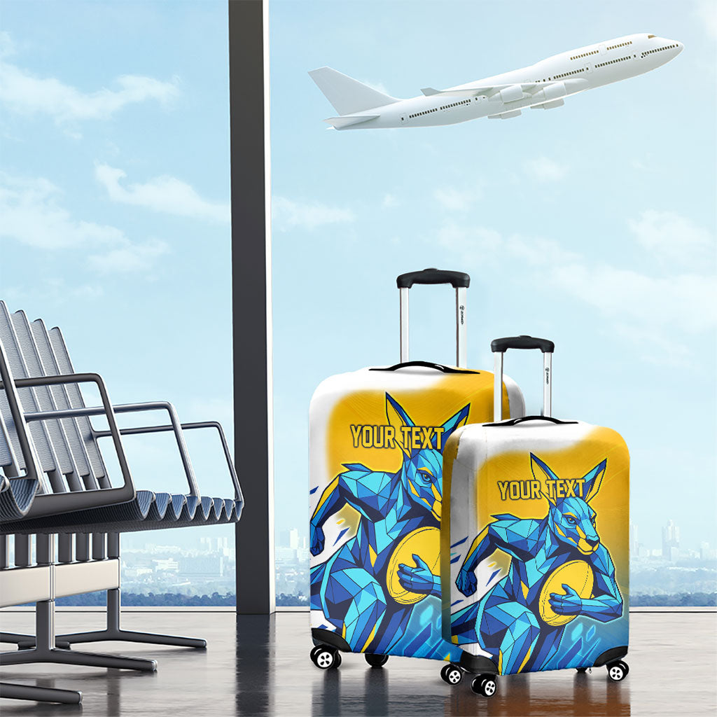 Personalised Australian Oztag Kangaroo Mascot Luggage Cover Try Tag Triumph Australia Abstract Geometric