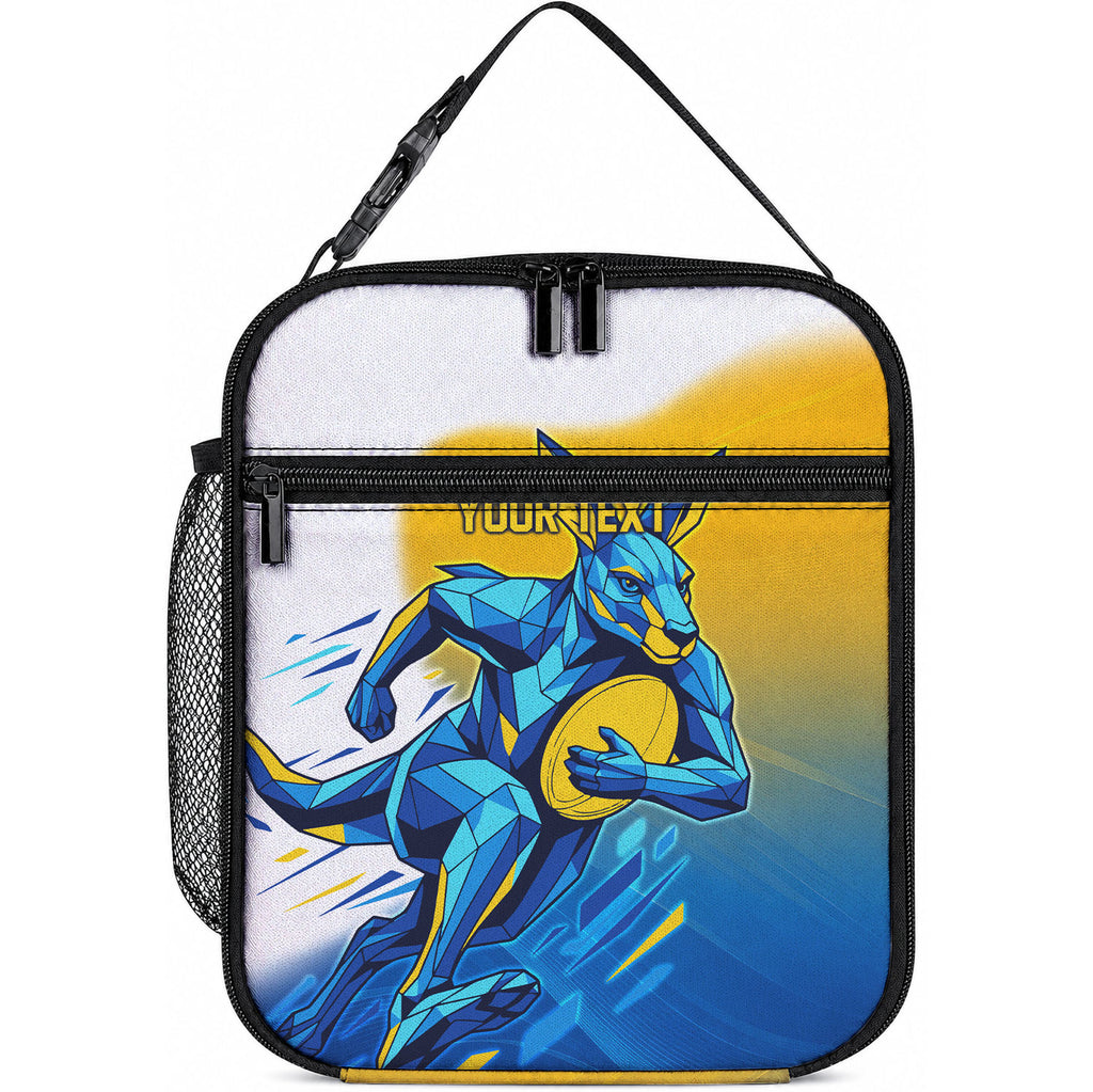 Personalised Australian Oztag Kangaroo Mascot Lunch Bag Try Tag Triumph Australia Abstract Geometric