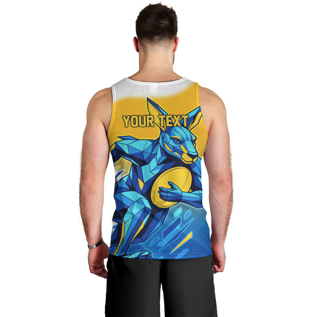 Personalised Australian Oztag Kangaroo Mascot Men Tank Top Try Tag Triumph Australia Abstract Geometric