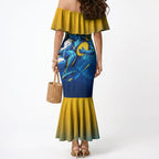 Personalised Australian Oztag Kangaroo Mascot Mermaid Dress Try Tag Triumph Australia Abstract Geometric