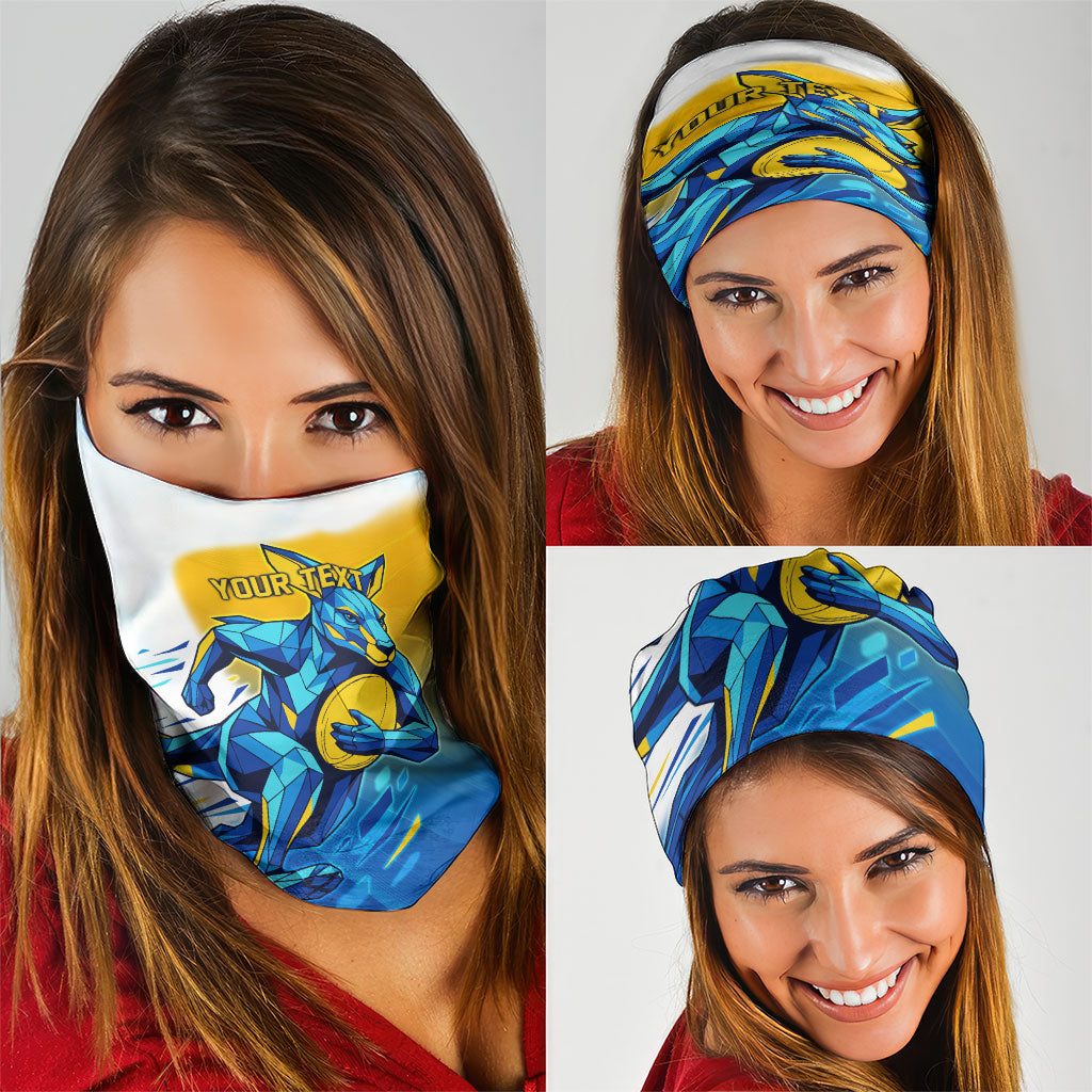 Personalised Australian Oztag Kangaroo Mascot Neck Gaiter Try Tag Triumph Australia Abstract Geometric
