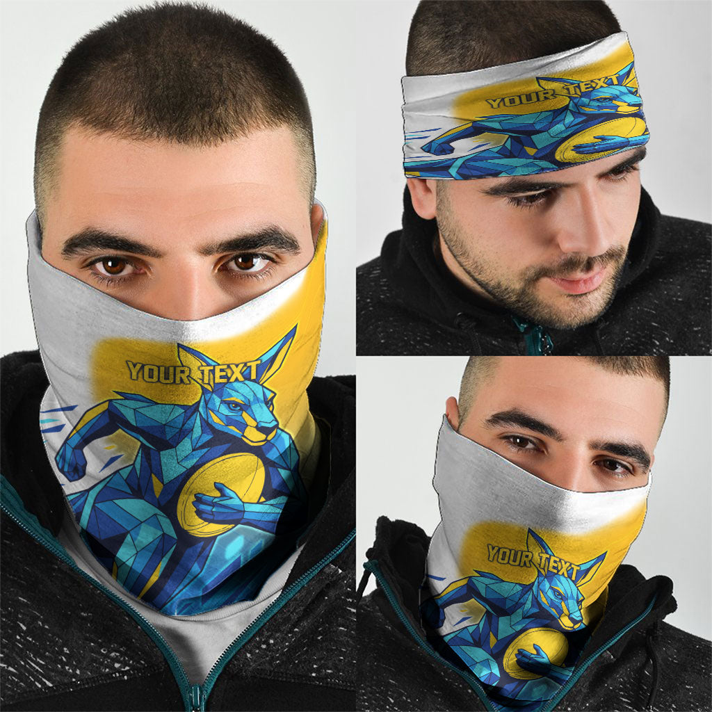 Personalised Australian Oztag Kangaroo Mascot Neck Gaiter Try Tag Triumph Australia Abstract Geometric
