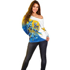 Personalised Australian Oztag Kangaroo Mascot Off Shoulder Sweater Try Tag Triumph Australia Abstract Geometric