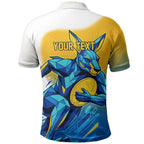 Personalised Australian Oztag Kangaroo Mascot Polo Shirt Try Tag Triumph Australia Abstract Geometric