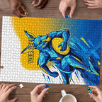 Personalised Australian Oztag Kangaroo Mascot Puzzle Try Tag Triumph Australia Abstract Geometric
