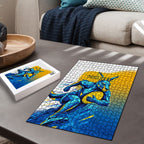 Personalised Australian Oztag Kangaroo Mascot Puzzle Try Tag Triumph Australia Abstract Geometric