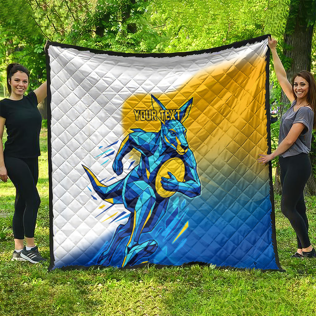 Personalised Australian Oztag Kangaroo Mascot Quilt Try Tag Triumph Australia Abstract Geometric
