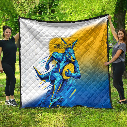 Personalised Australian Oztag Kangaroo Mascot Quilt Try Tag Triumph Australia Abstract Geometric