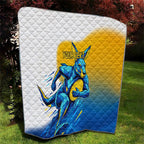 Personalised Australian Oztag Kangaroo Mascot Quilt Try Tag Triumph Australia Abstract Geometric