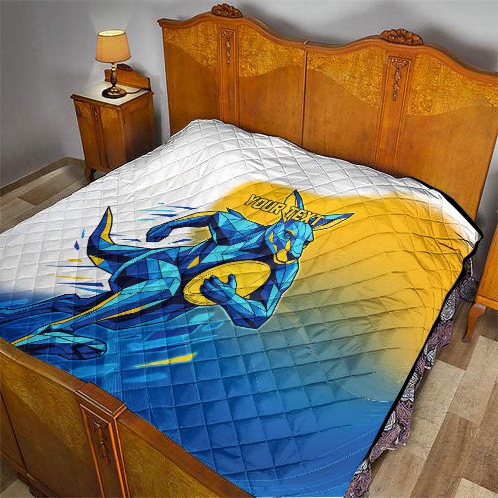 Personalised Australian Oztag Kangaroo Mascot Quilt Try Tag Triumph Australia Abstract Geometric