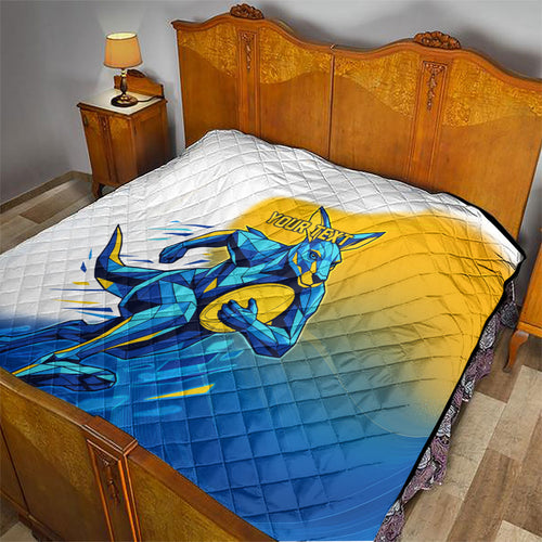 Personalised Australian Oztag Kangaroo Mascot Quilt Try Tag Triumph Australia Abstract Geometric