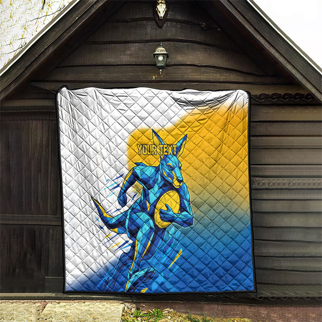 Personalised Australian Oztag Kangaroo Mascot Quilt Try Tag Triumph Australia Abstract Geometric