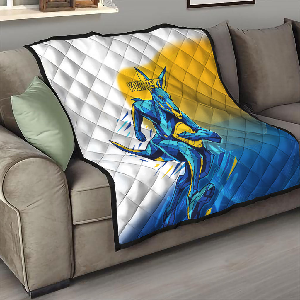 Personalised Australian Oztag Kangaroo Mascot Quilt Try Tag Triumph Australia Abstract Geometric