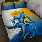 Personalised Australian Oztag Kangaroo Mascot Quilt Bed Set Try Tag Triumph Australia Abstract Geometric